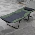Bedchair pliant 6 pieds inclinable avec oreiller chaise de lit pour la pêche Camping bureau pause déjeuner -SIER-0