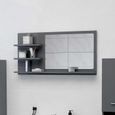 Nouveauté!Miroir Décoratif - Miroir Attrayante salon de salle de bain Gris brillant 90x10,5x45 cm Aggloméré256-0