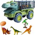 Camion et 3 Dinosaures - SURENHAP - Transporteur Tyrannosaurus avec 3 Dinosaures - Cadeau Portable pour enfant-0