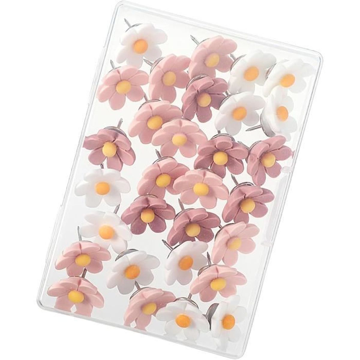 Lot De 60 Punaises Décoratives En Forme De Fleur Pour Mur Photo, Tableau Blanc, Tableau En Liège, Carte, Tableau D'affichage, Bureau Ou Maison