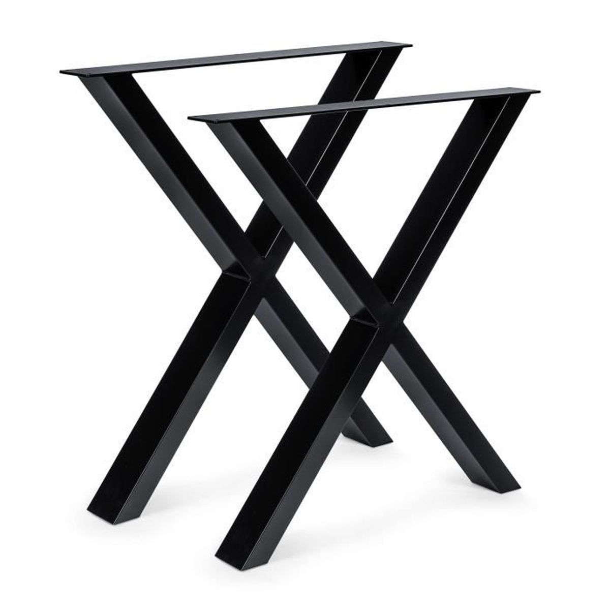 Set De 2 Pieds De Table Pied De Meuble Metal Revetu Par Poudre X