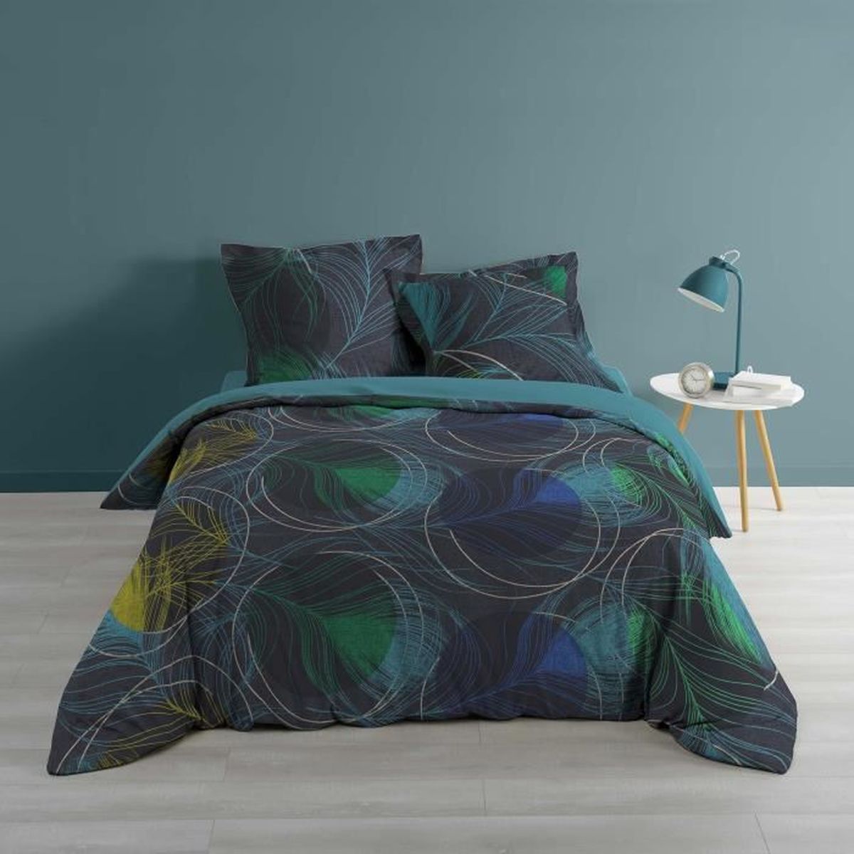 100/% Coton Lemur Bleu Sets de Housse de Couette 200x200 cm 2 taies doreiller 65x65 cm