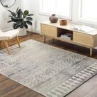 SURYA Tapis de Couloir à Poils Courts Doux Scandinave Bohème LOUNA 160x215cm Gris/Brun