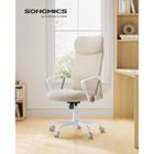 SONGMICS Fauteuil de Bureau, Pivotant, Assise Rembourrée, Réglable en Hauteur et Inclinable, Capacité de Charge 120 kg, Beige Cappuccino