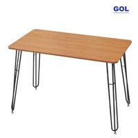 Table de salle à manger rectangulaire GOL - Pieds en fer - 4-6 personnes - Couleur bois