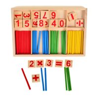 Boulier éducatif en bois chiffres + bâtons - IKONKA - Set éducatif Montessori