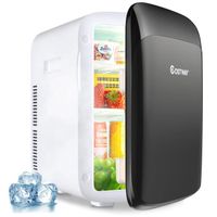 COSTWAY Mini Réfrigérateur Portable Fonction Chaud et Froid  5 ℃ ~ 50 ℃ Mini Frigo 15L 12V/220V-240V pour Maison/Voiture F Noir