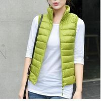 Femme Ultra Légère Doudoune Sans Manche Compression Gilet Down veste Manteau Zippée Hiver pour Blouson Fruit vert