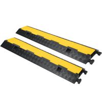 2X tapis de protection de câble pont de câble de protection rampe de corde en caoutchouc noir rampe jaune SUUSOLNY