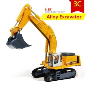 VOITURE - CAMION 1:87 Alloy excavator model, high simulation engineering vehicles digging machine toys, educational toys, free