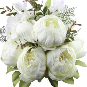 FLEUR ARTIFICIELLE Fausses Fleurs Ancien Pivoine Artificielle Fleurs en Soie Bouquet Mariage Accueil Décoration.[Z1764]