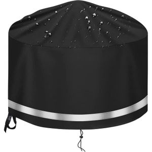 S-giant Housse de protection pour brasero rond étanche - Protection UV -  Noir - Pour l'extérieur - Barbecue - Protection contre la poussière-38X40CM