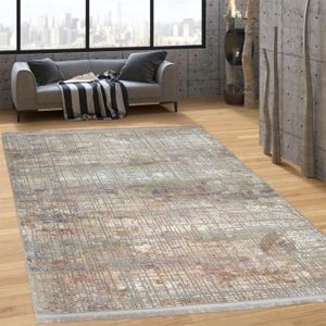 Paco Home Tapis Design Moderne Salon Tapis Poils Ras Chin/é Gris Cr/ème Noir Dimension:60x100 cm