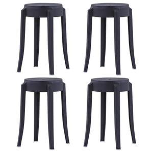 Blanc Noir Ikea Marius Empilable Tabouret 45 Cm
