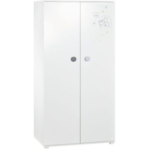 Clover Armoire 2 Portes Coloris Blanc Perle Achat Vente