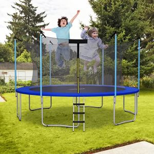 Filet de sécurité pour trampoline 244 cm avec 6 barres porte à glissière  double et boucles de protection intérieur/extérieur - Conforama