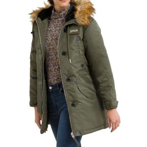 PARKA Parkas Kaki Femme Schott Elisa