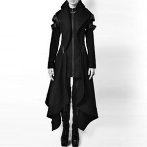Imperméable - Trench Manteau,Rosetic – trench gothique Vintage pour femmes, pardessus, Slim, ceinture unie, pour filles, hiver, chaud, noir - Type Black