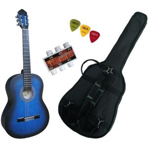 PACK INSTRUMENTS CORDES Pack Guitare Classique 3/4 Bleue Mat Avec 3 Accessoires ~ Neuve & Garantie
