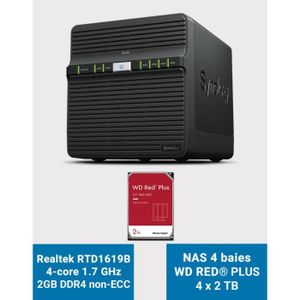 SERVEUR STOCKAGE - NAS  Synology DS423 2GB Serveur NAS WD RED PLUS 8To (4x