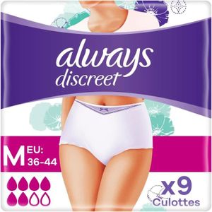 FUITES URINAIRES Discret, 9 culottes d'incontinence femme, plus 6 g