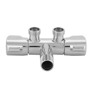 ROBINET DE RÉGULATION ZJCHAO valve d'angle d'eau Cuivre Double Interrupteur Sortie Angle Valve Toilette Bidet Douche Robinet Salle De Bains Accessoires