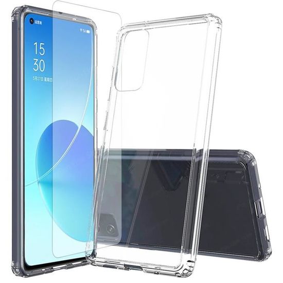 Pack Accessoires Oppo Reno 8 5G - Coque Silicone Transparente + 2 Protections écran, Neuf