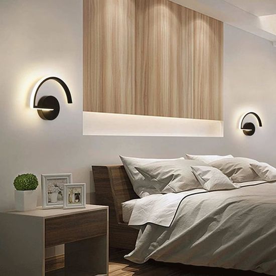 Applique Murale Intérieur Led 8W Applique Murale Noir Blanc Chaud