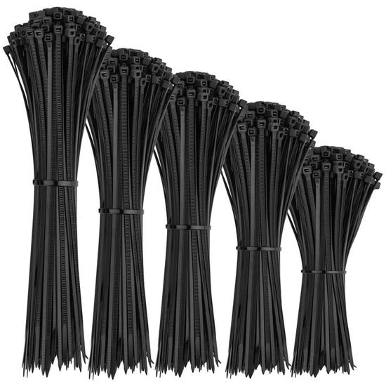 100Pcs Attaches De Cable Zip Tie Adhésifs En Nylon Cable Tie Noir Collier De Serrage Supports