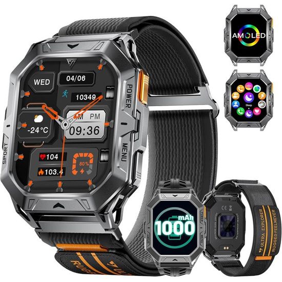 Montre Connectée Militaire 2025 - 5ATM, 1000mAh, Appels Bluetooth, 113 Sports, Pour Android/iOS - 1
