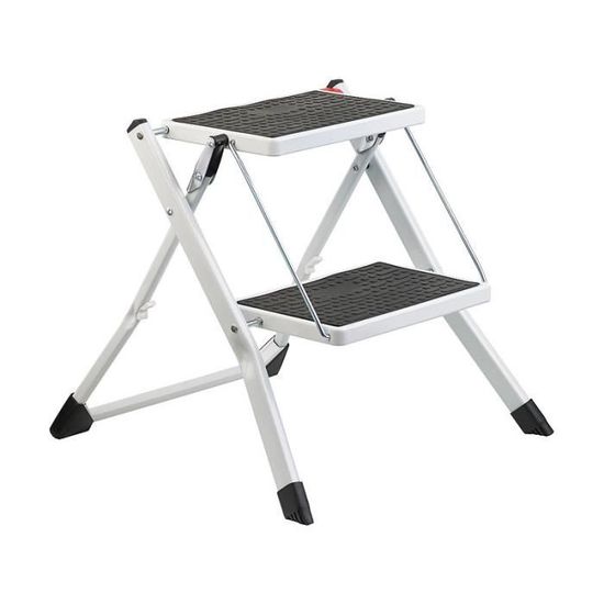 Marchepied Double Pour Caravane Et Camping-car - 2 Marches Antidérapantes, Charge 150kg - 48x44x37cm Noir/argent