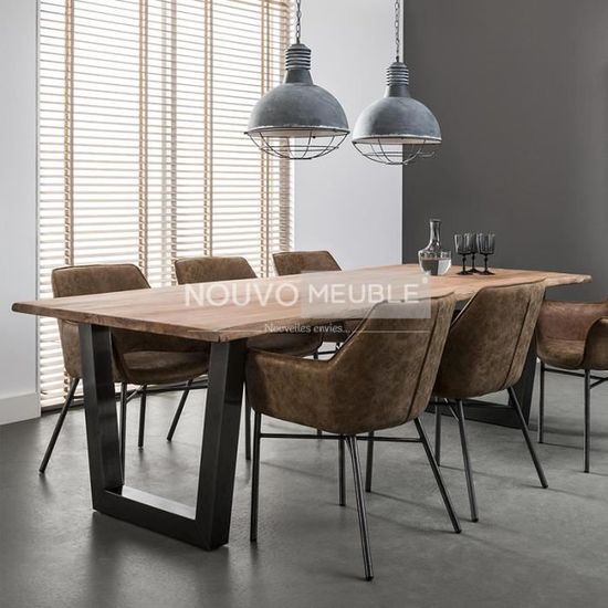 Table Salle A Manger En Bois Massif Gretna Naturel 200 Cm Achat