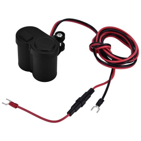 Fiche Allume-cigare Universelle 12V-24V Avec Fusible - 2 Pièces Pour Voiture, Moto, Camping-car, Bateau