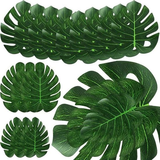 Lot De 2 Bannières Feuilles De Palmier Tropicales - Décoration Fête Jungle, Anniversaire, Événement - Vert - Guirlande Suspendue - Pour Mur Ou Extérieur