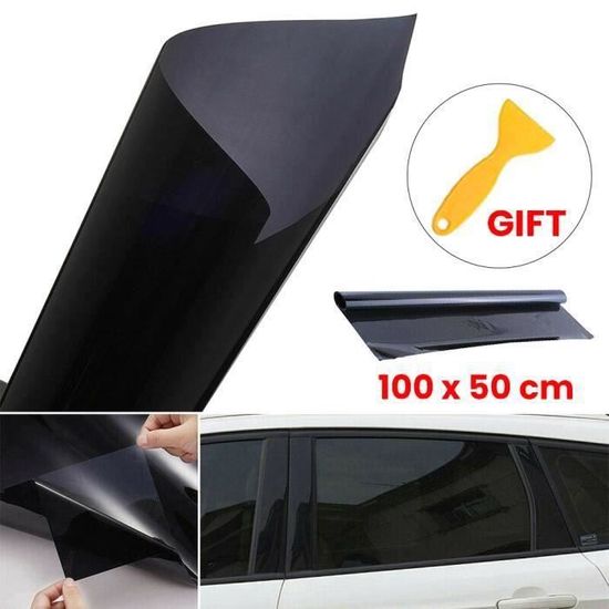 GOD04669-Pack de film pour voiture Film de teinte de fenêtre noire 5% VLT pour le bureau en verre de voiture100*50cm