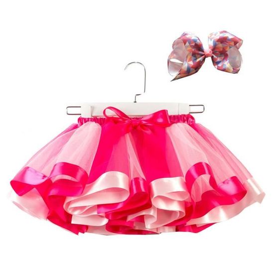 Jupe en Tulle Arc-en-Ciel avec Sangles et Plumes - Costume de Carnaval