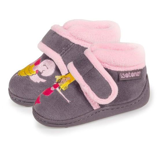 Chaussons Bottillons Isotoner Pour Bébé Garçon – Fermeture Zip, Semelle Antidérapante – Motif Tracteur