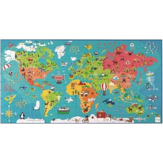 Puzzle enfant - SCRATCH - La carte du monde XXL - 150 pièces - Voyage et cartes