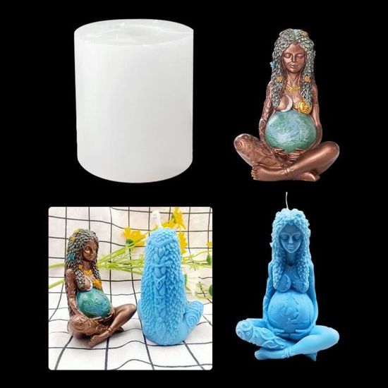 Moule à Savon CLIUNT Groot Moules En Résine époxy,Moule à Bougie En Silicone 3D,9 X 9 X 10,7cm,pour Bougies,Savon Fait Main,Figurines En Plâtre Silicone Moulage