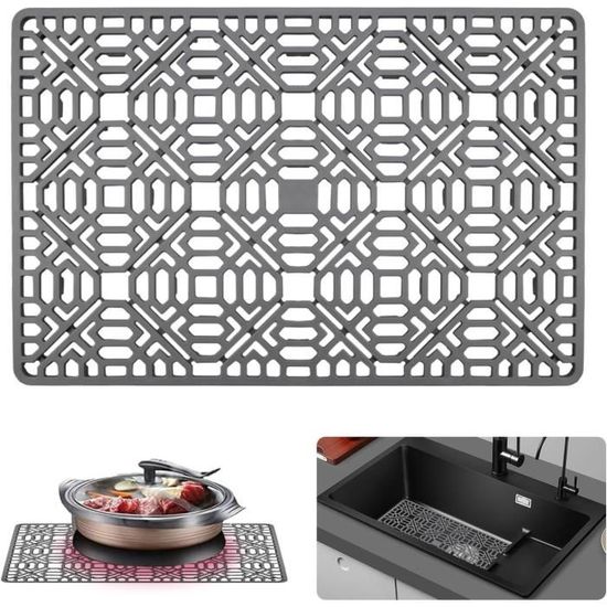 JOZMMZEOOA Silicone Tapis Evier Cuisine,30.5 * 30.5 CM Tapis Egouttoir Vaisselle Tapis Protection Évier Egouttoir Vaisselle Silicone Résistant Tapis D'Évier Carré,pour Cuisine Salle Bain
