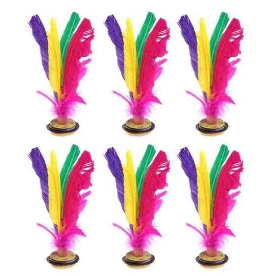 Jianzi Volant Plumes Colorées - 6 Pièces - Sport Traditionnel Chinois