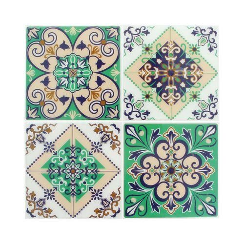 Sticker mosaïque autocollant 12,5cm carreaux ciment 1 - Artémio Multicolore - Assort.