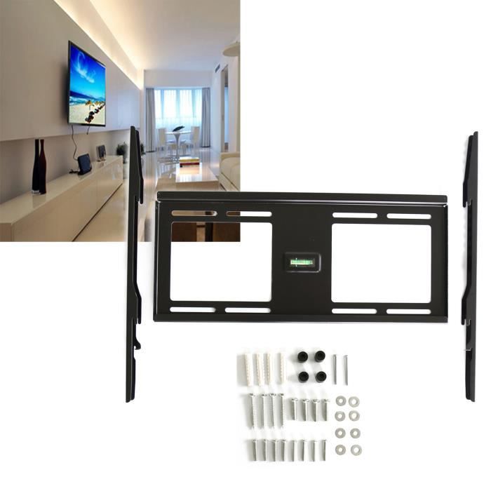 LCD LED Support MURAL TV MUREAUX pour écrans PLATS FIXE PLATTaille 32 - 60 Acier avec 2 crochet + accessoires