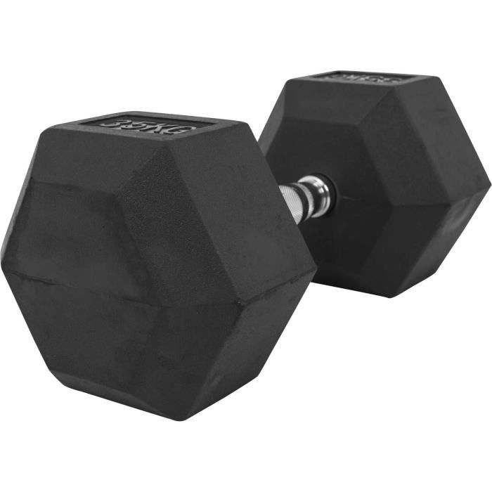 Gorilla Sports - Haltère Hexagonal en Caoutchouc (35 KG)