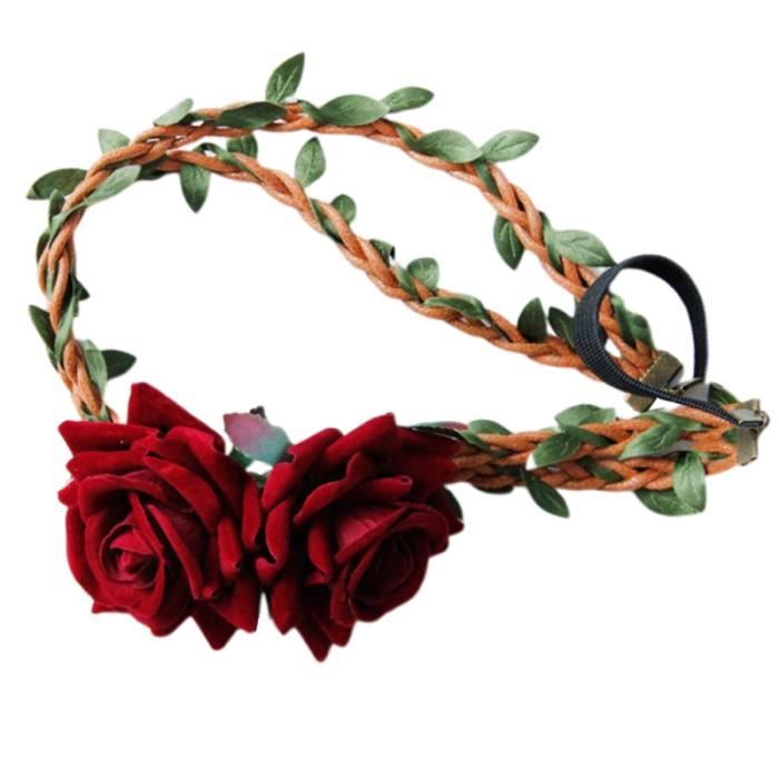 1pc bandeau floral magnifique élégant rose fleur guirlande couronne de cheveux pour les HEADBAND - HEADBAND - HEADBAND - HAIRBAND
