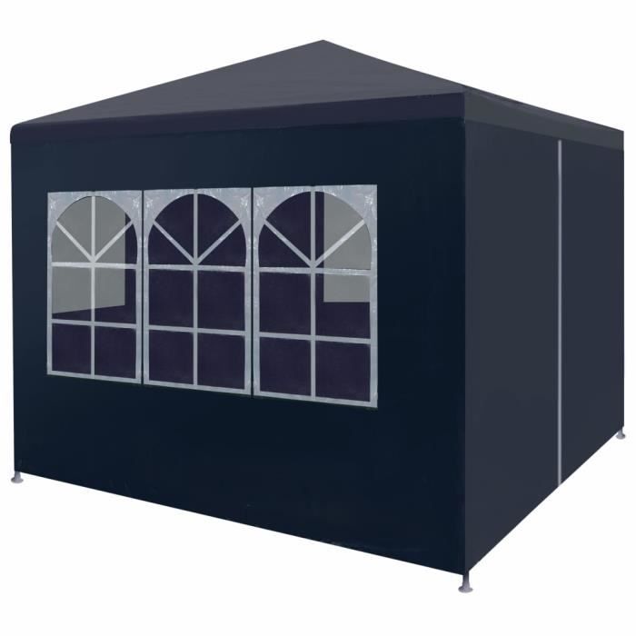 Tonnelle de Jardin Tente Réception Pavillon Barnum Chapiteau Pliante Pliable 3 x 3 m Bleu☻4973