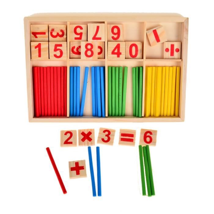 IKONKA Bâtons de comptage bâtons de boulier + chiffres set éducatif montessori