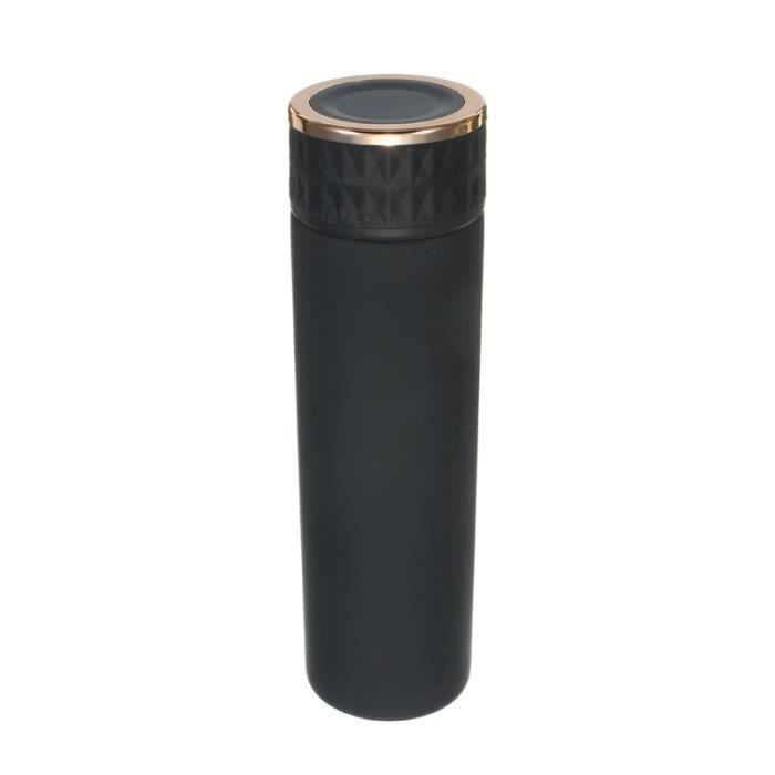 500ML Thermos Bouteille Isotherme Acier Inox Dépolissement NOIR @HYS