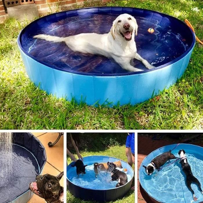 PISCINE COMPLETE - KIT PISCINE PVC Piscine pour Chien Pliable Piscine Baignoire Bassin de Baignade Piscine Grand Antidérapant