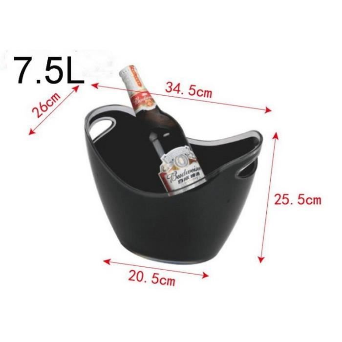 Rafraichisseur vin,3.5L 12L cristal seau à glace barre ensemble en plastique champagne vin seau cristal grand seau à - Type 7.5L #A